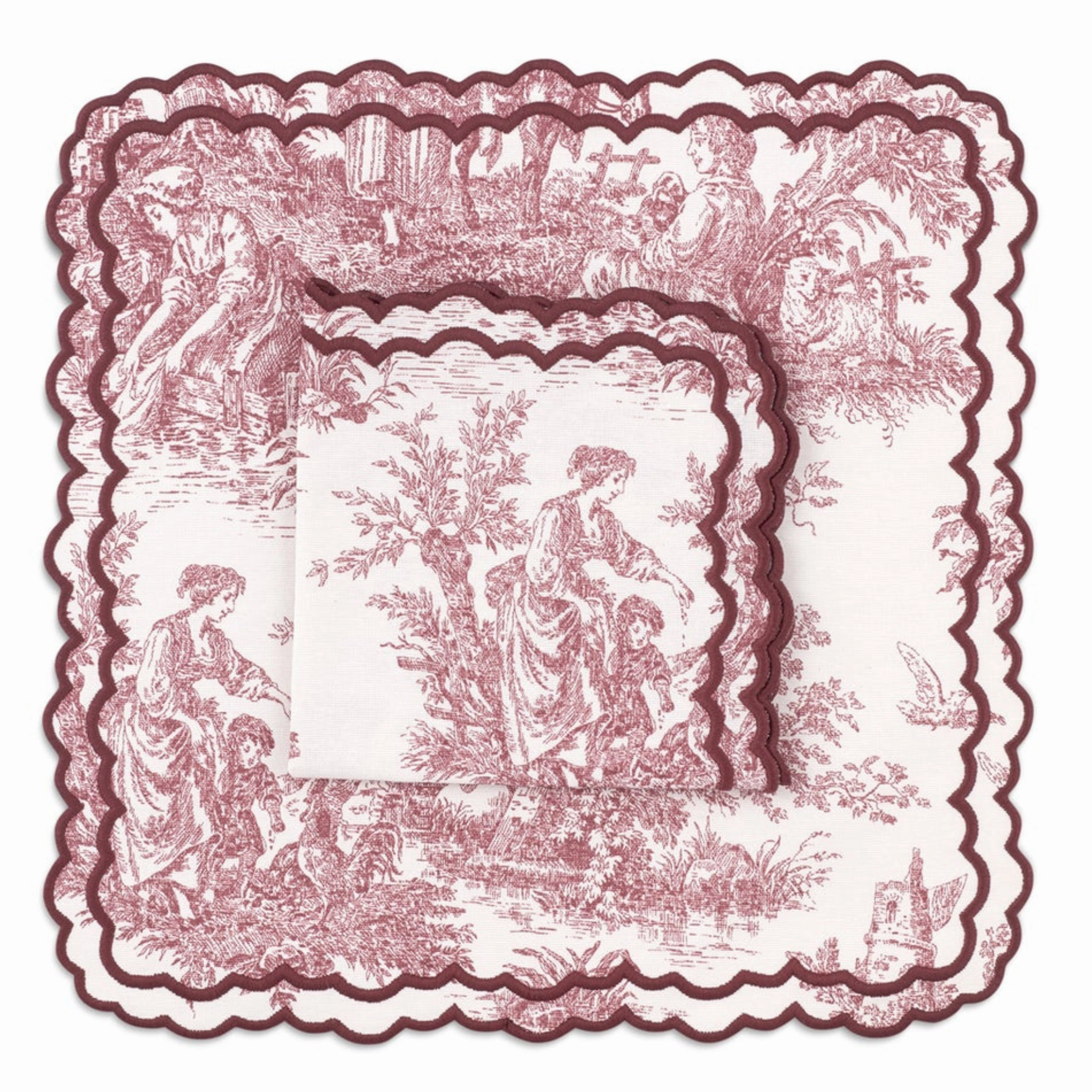 Burgundy Elise Placemat & Napkin Set