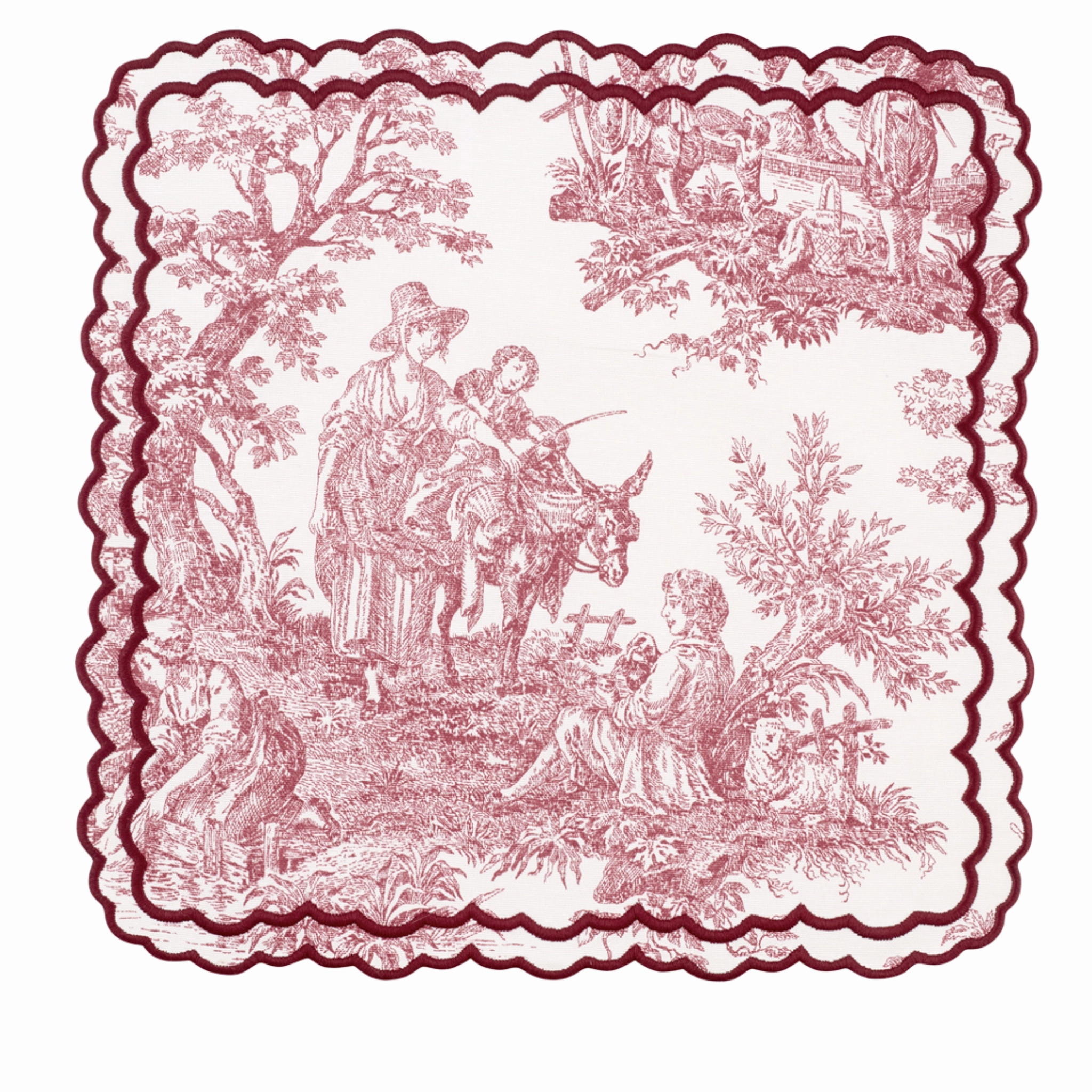 Burgundy Elise Placemat & Napkin Set mini desktop sculpture