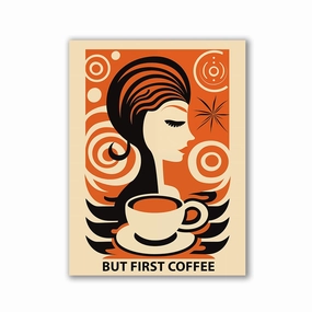 But first coffee by Frank Daske framed mural artwork