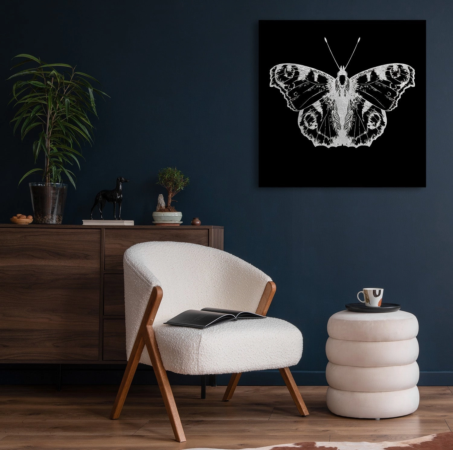 Butterfly Silver on Acrylic