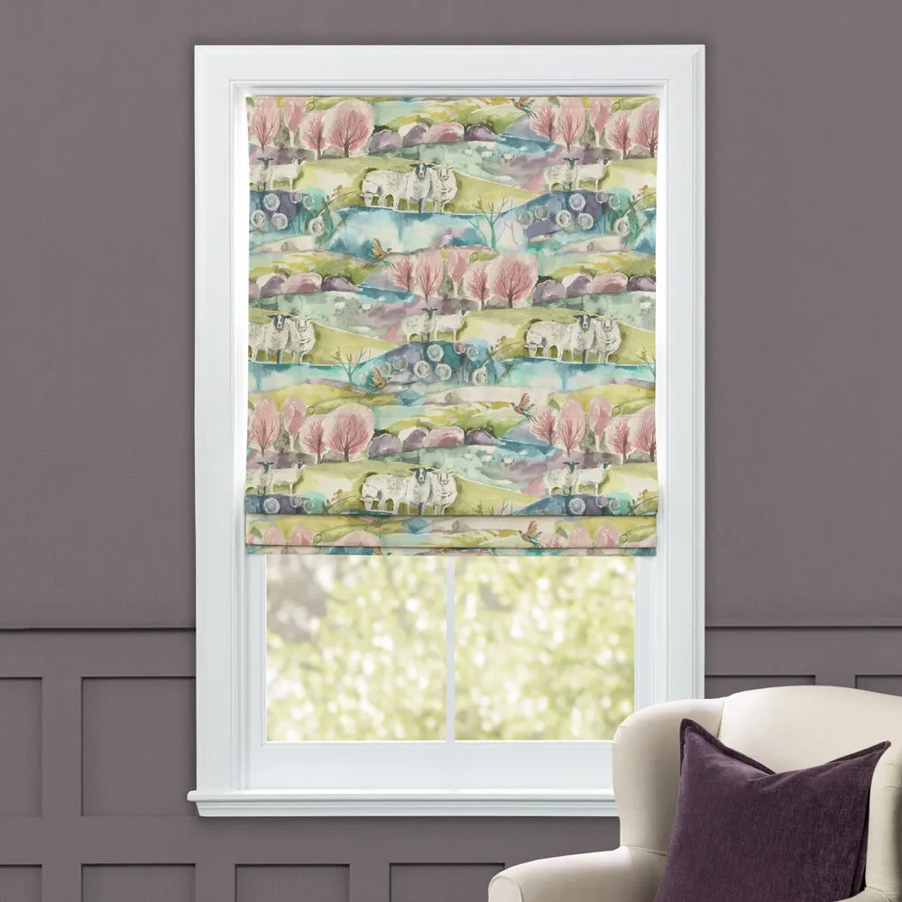 Buttermere Printed Cotton Made to Measure Roman Blinds Sweetpea