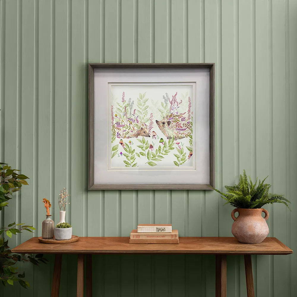 Buttons & Ginger Framed Print Nut/Ginger Linen modern fashion rug  
