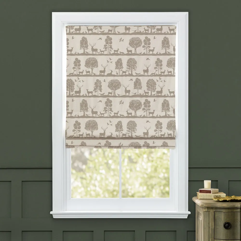 Cairngorms Printed Cotton Made to Measure Roman Blinds Birch