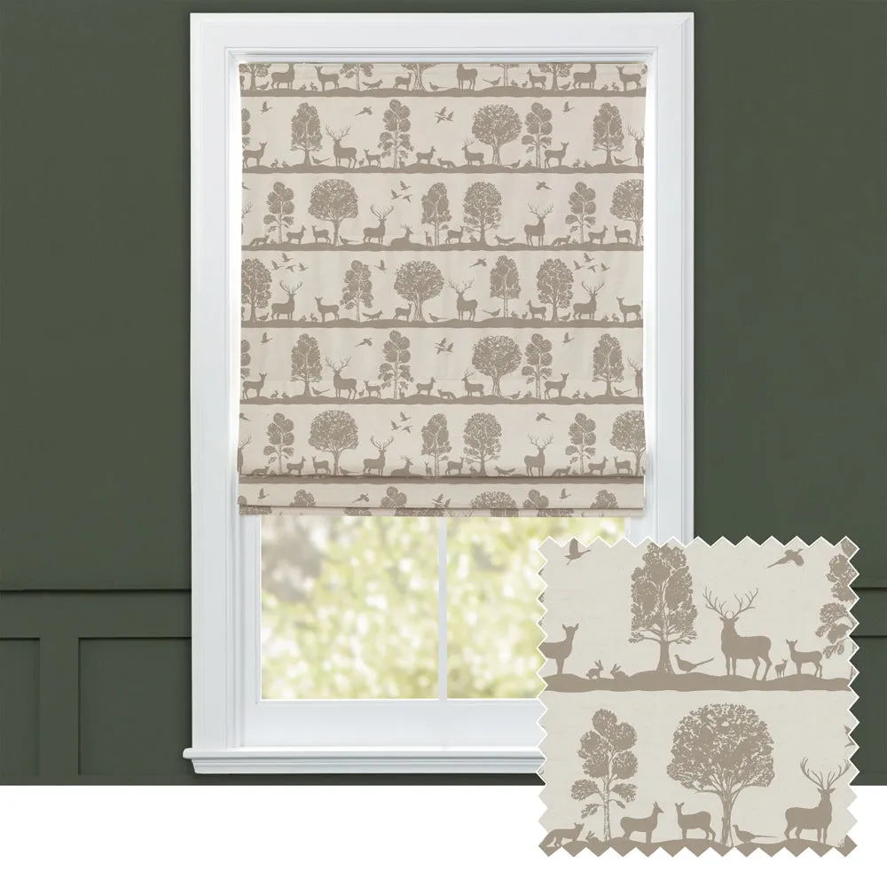 Cairngorms Printed Cotton Made to Measure Roman Blinds Birch chic floor carpet  