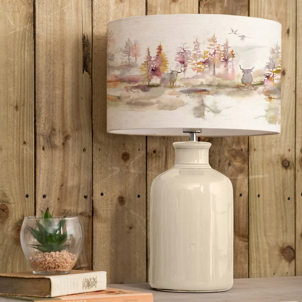 Caledonian Forest Eva & Elspeth Complete Table Lamp Cream/Linen modern fashion rug  