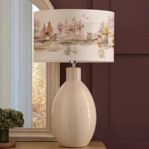 Caledonian Forest Eva & Epona Complete Table Lamp Cream/Linen modern fashion rug  