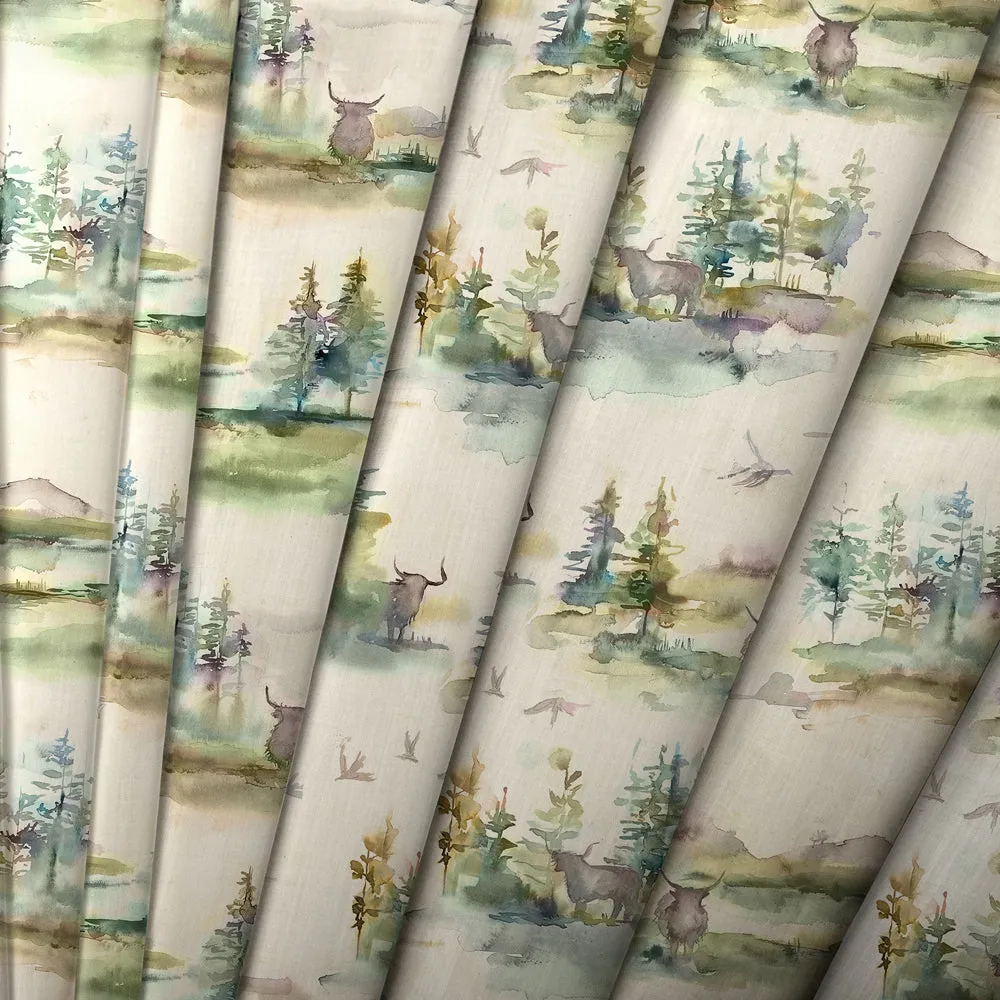 Caledonian Forest Printed Cotton Made to Measure Roman Blinds Topaz