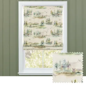 Caledonian Forest Printed Cotton Made to Measure Roman Blinds Topaz chic floor carpet  