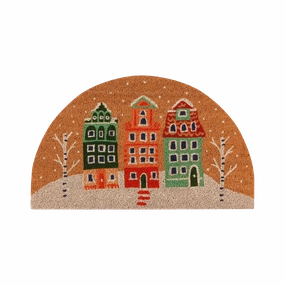 Candy Cane Lane Christmas Coir Doormat minimalist art object  