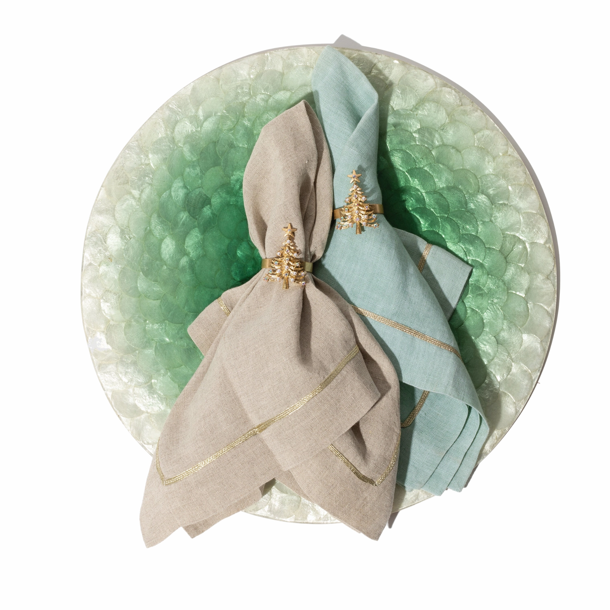 Capiz Ombre Placemat, Dark Green