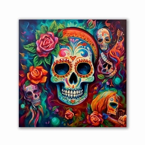 Captivating Sugarskull by Natale Palazzo framed mural artwork