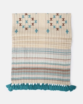 Caravan Extra Weft Cotton Table Runner ceramic table ornament