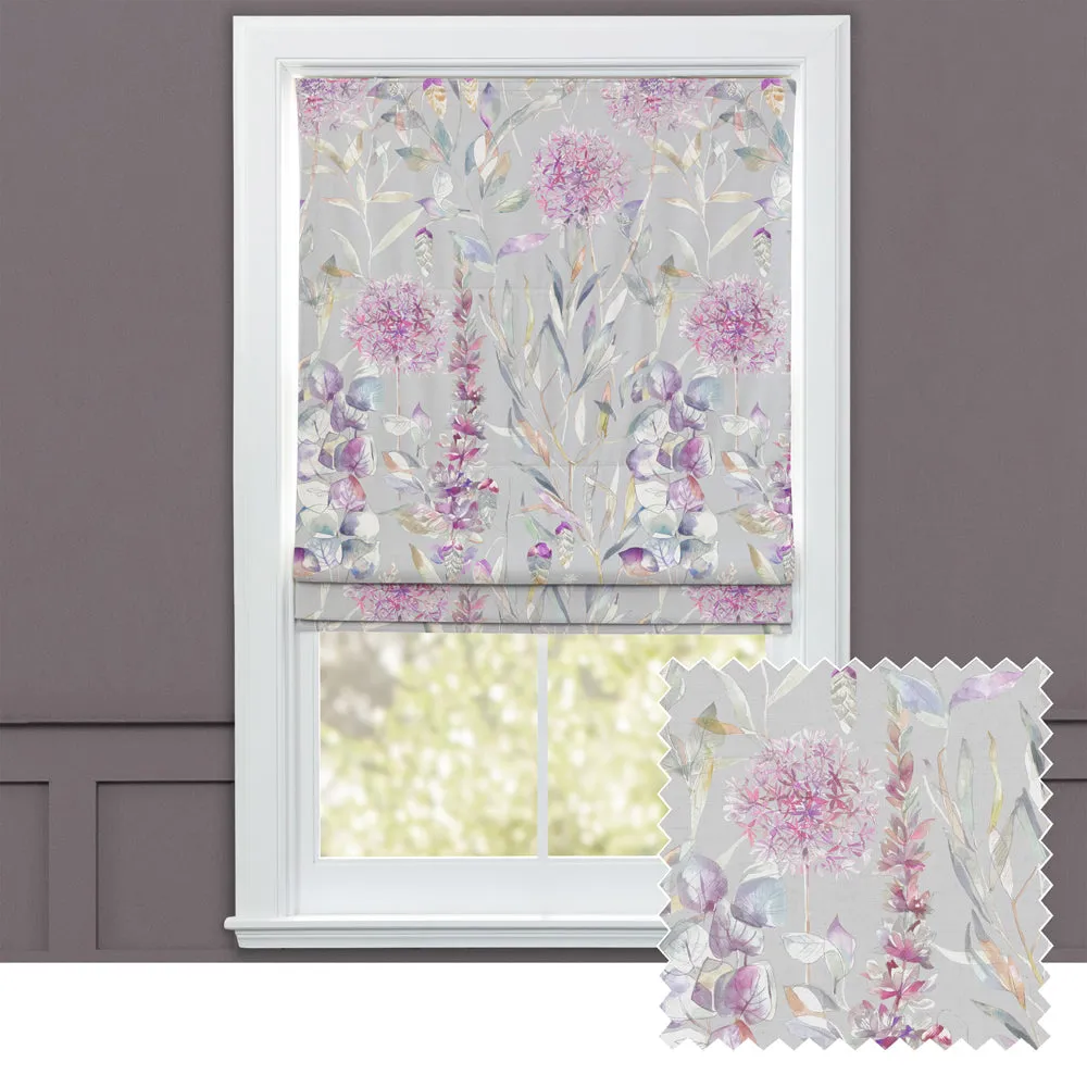 Carneum Floral Printed Cotton Made to Measure Roman Blinds Raspberry chic floor carpet  