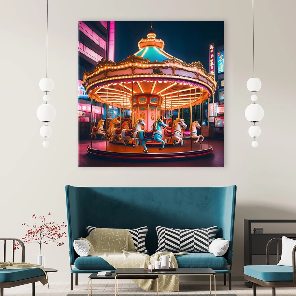Carousel at night by Iconica