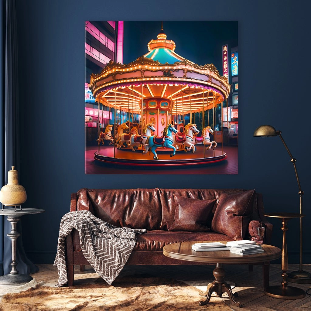 Carousel at night by Iconica