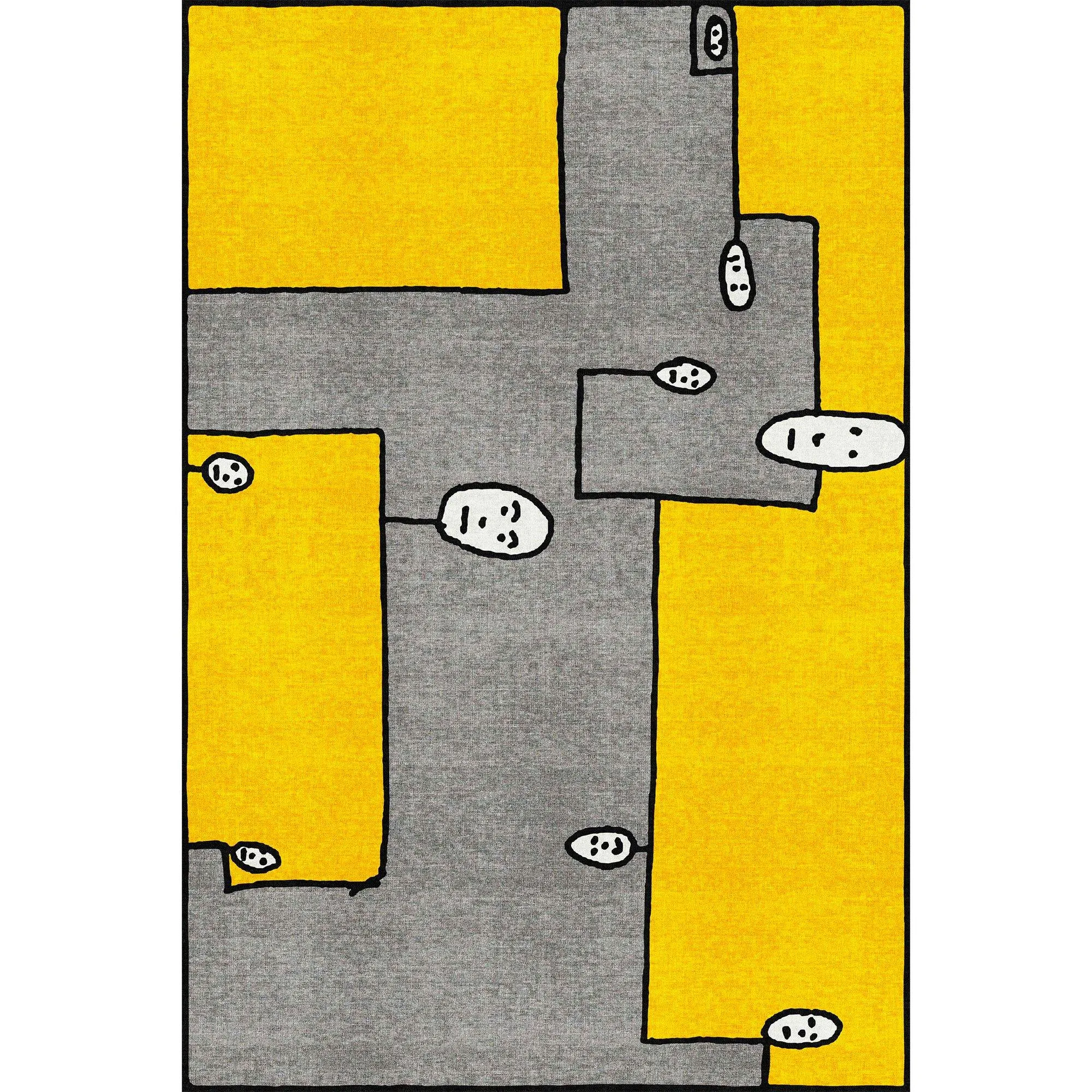 CARPET DOG YELLOW RECTANGULAR neutral everyday carpet