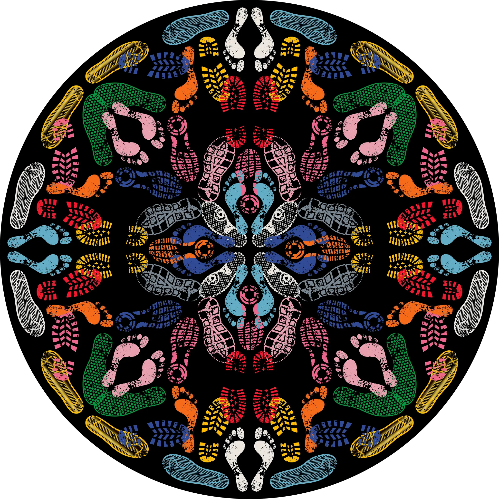 Carpet Let's Dance Human Traces Dark Round neutral everyday carpet