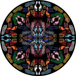 Carpet Let's Dance Human Traces Dark Round neutral everyday carpet