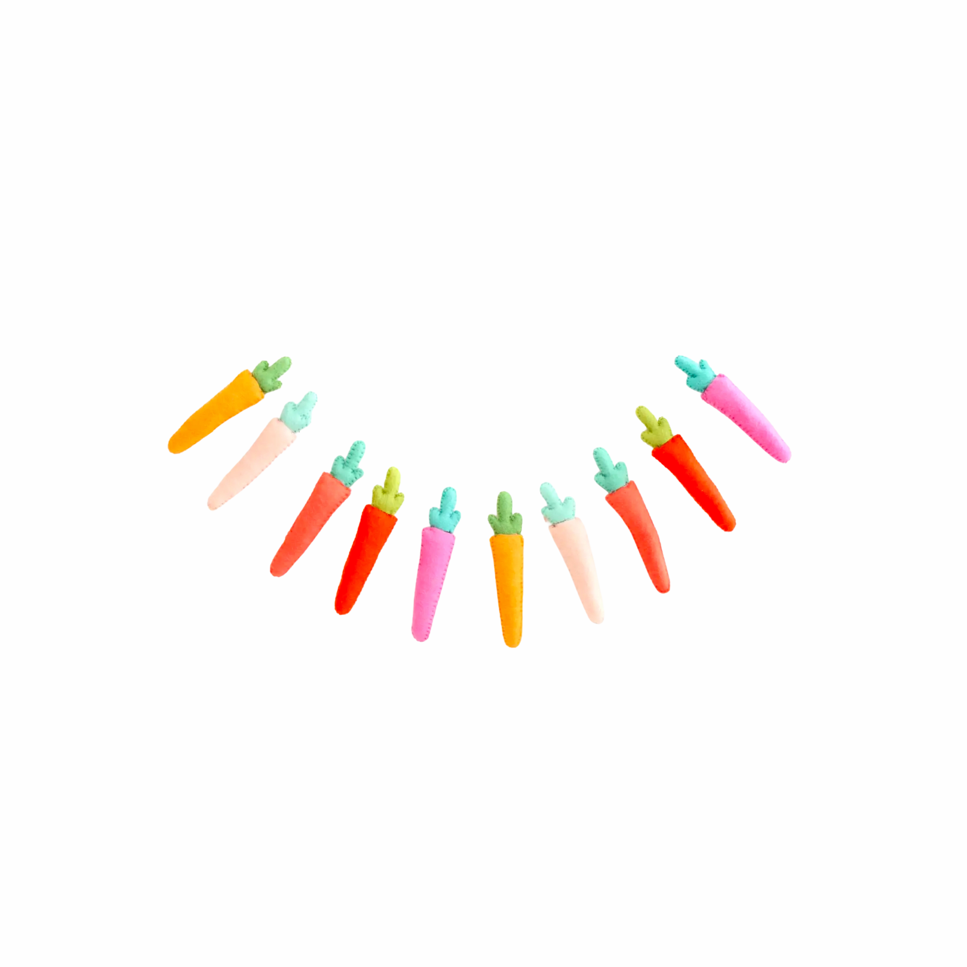 Carrot Felt Garland minimalist art object  