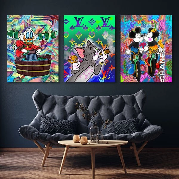Cartoonidols triptych by Sean Flores 