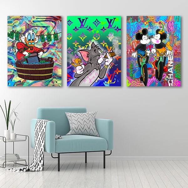 Cartoonidols triptych by Sean Flores 