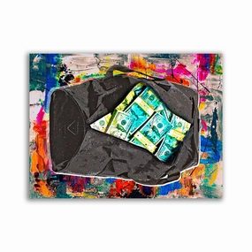 Cash Bag framed mural artwork