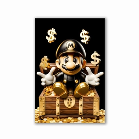 Cash Mario by Adrian Vieriu framed mural artwork