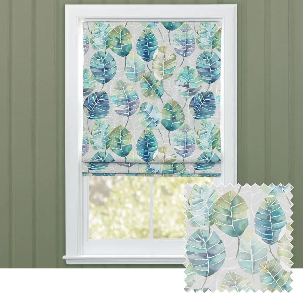Cassava Printed Cotton Made to Measure Roman Blinds Capri chic floor carpet  