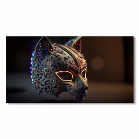 Cat Mask by Nilo framed mural artwork