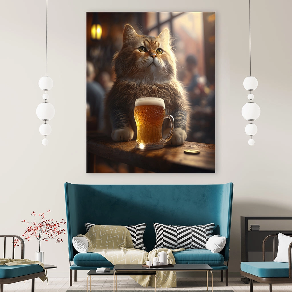 Cat with beer by Zenzdesign