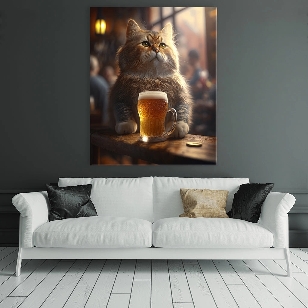 Cat with beer by Zenzdesign