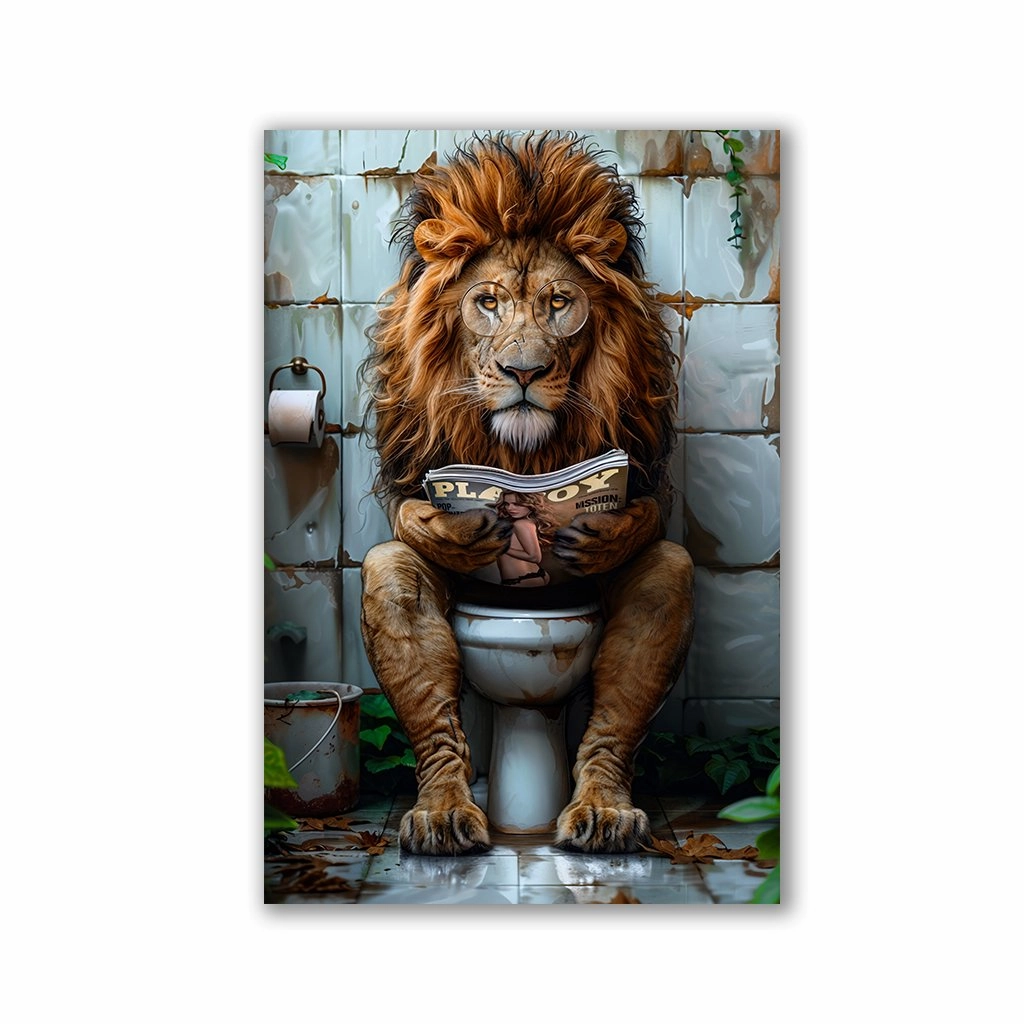 Caught at the Toilet by Adrian Vieriu framed mural artwork