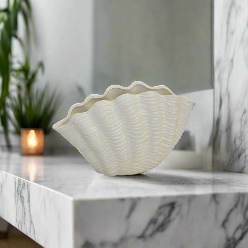 Ceramic Adora Clam Shell Vase