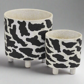Ceramic animal print votive set of 2 decorative home ornament