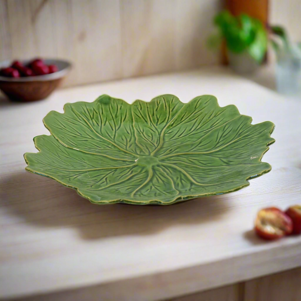 CERAMIC BORDELLO PLATE GREEN ROUND (40CM)