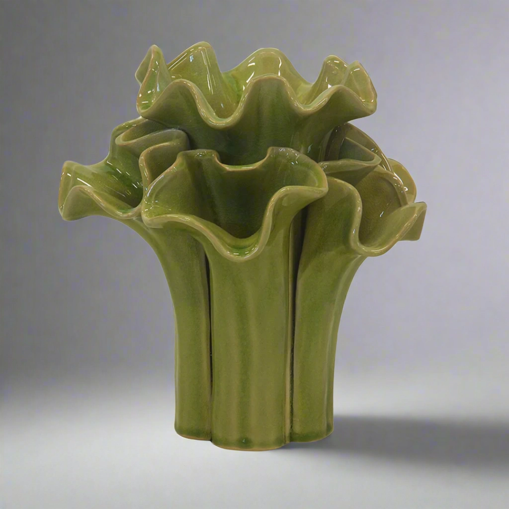 CERAMIC BROCCOLI VOTIVE GREEN decorative home ornament