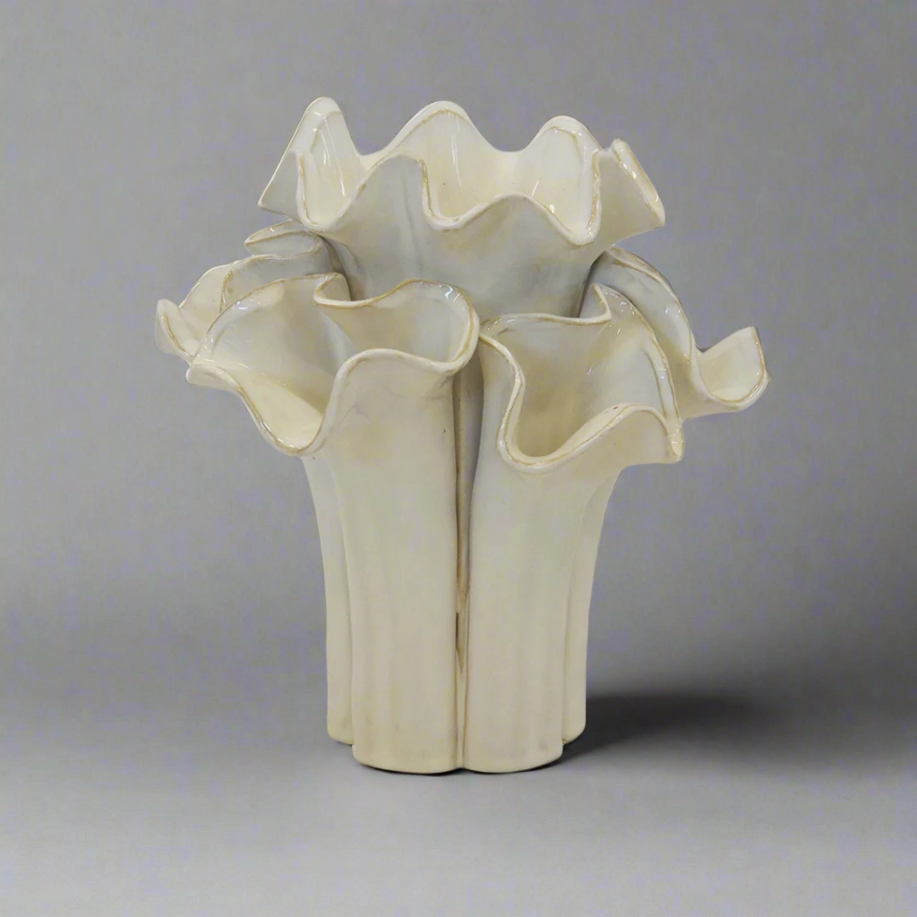 CERAMIC BROCCOLI VOTIVE WHITE decorative home ornament