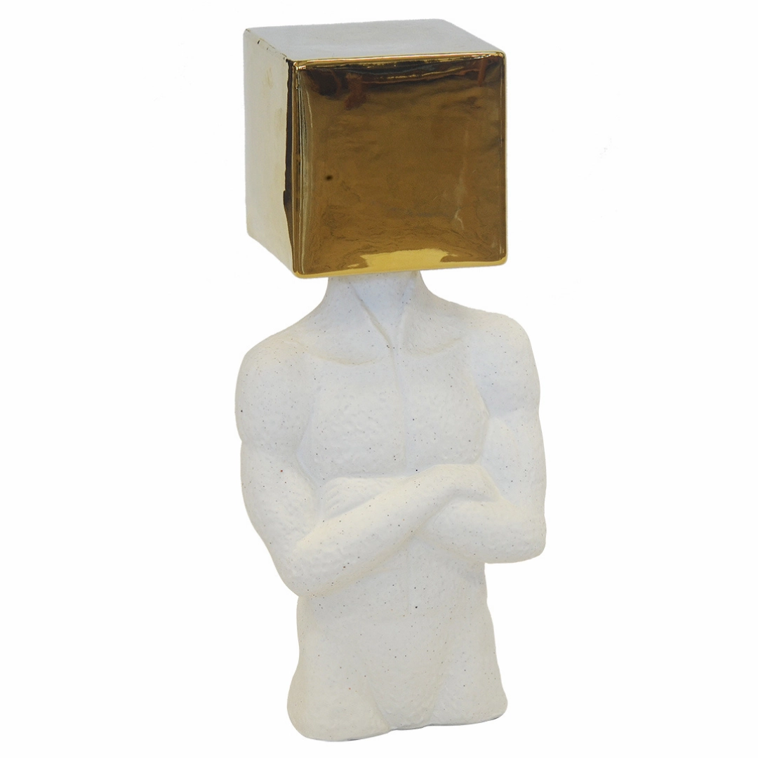 CERAMIC FIGURINE SQUARE HEAD (H 35CM)