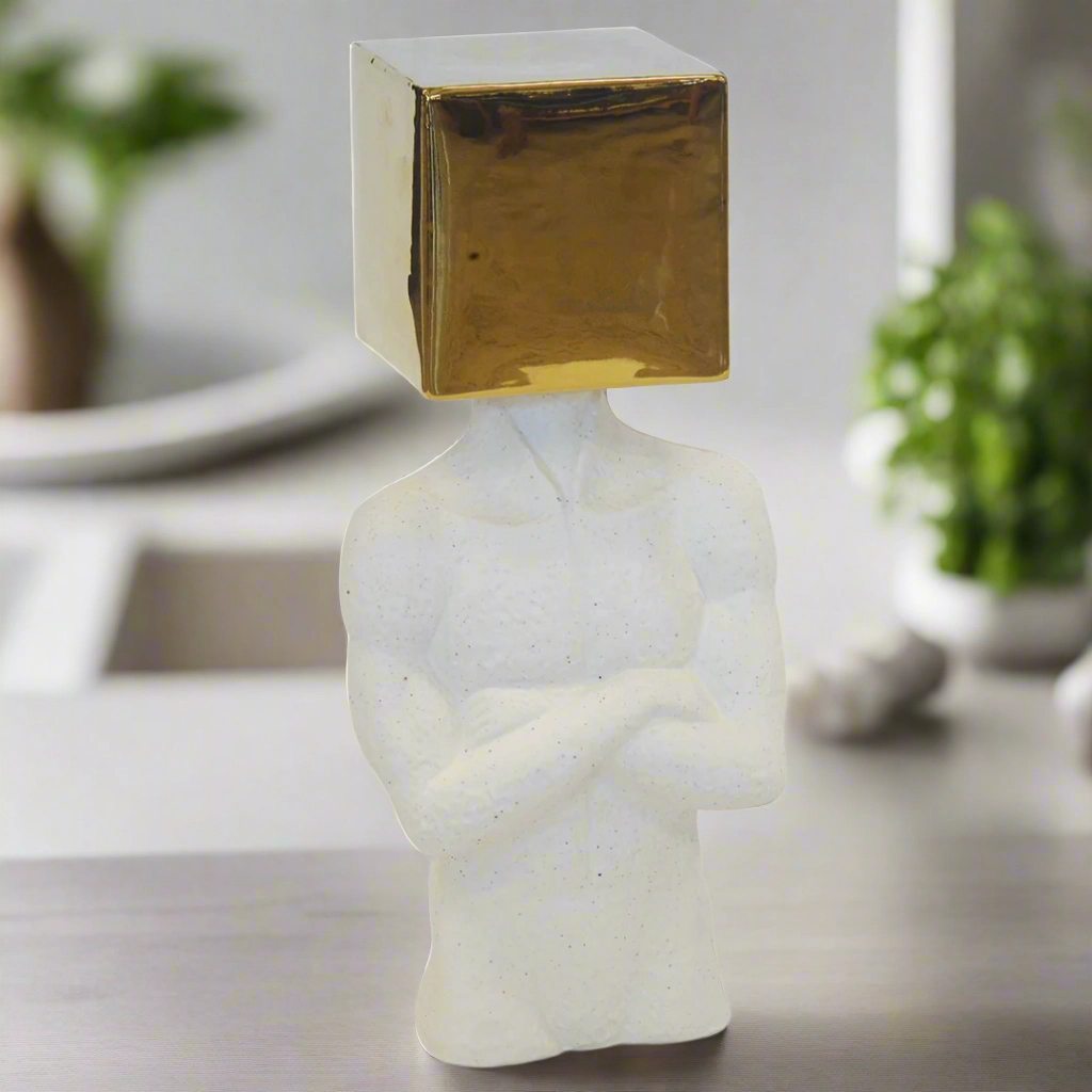 CERAMIC FIGURINE SQUARE HEAD (H 35CM)