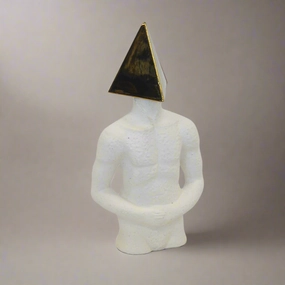 CERAMIC FIGURINE TRIANGLE HEAD (35CM H) decorative home ornament