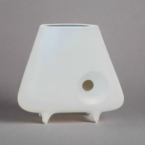 CERAMIC HOLE VASE WHITE (28CM (H) X 32CM) decorative home ornament