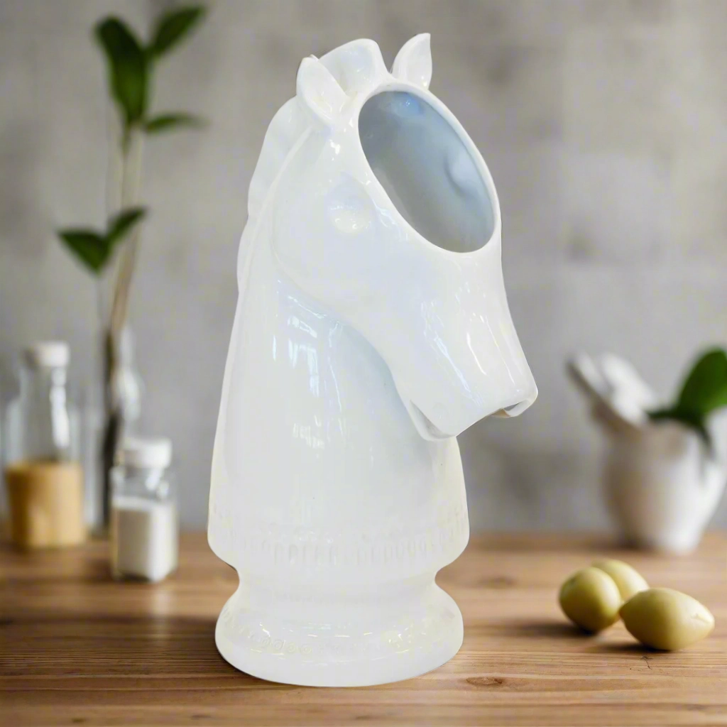 Ceramic horse bust white