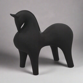 CERAMIC HORSE STATUE GREY (36CM X 40CM X 20CM) decorative home ornament