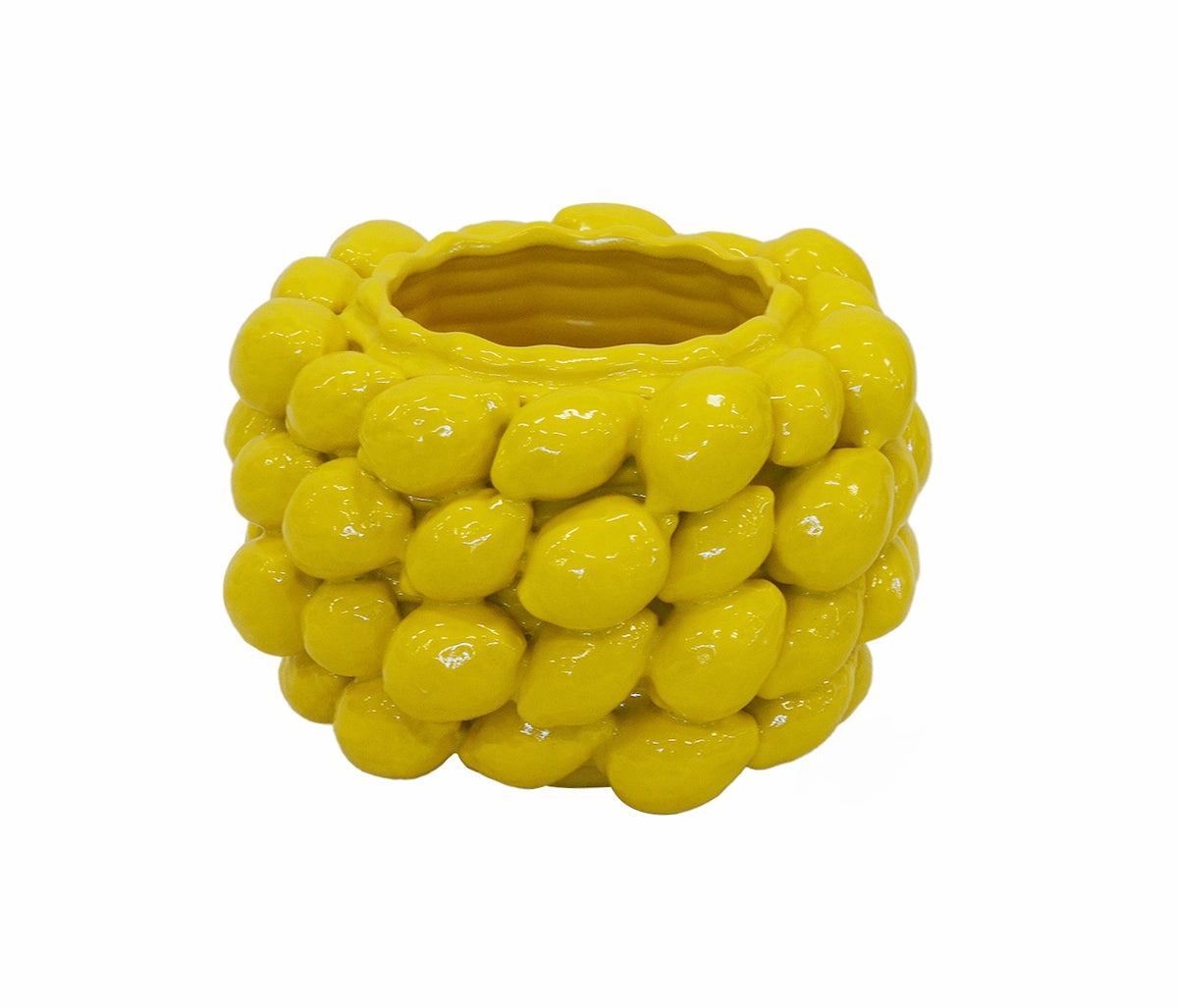 CERAMIC LEMON VASE YELLOW LARGE