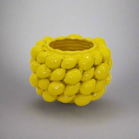 CERAMIC LEMON VASE YELLOW LARGE decorative home ornament