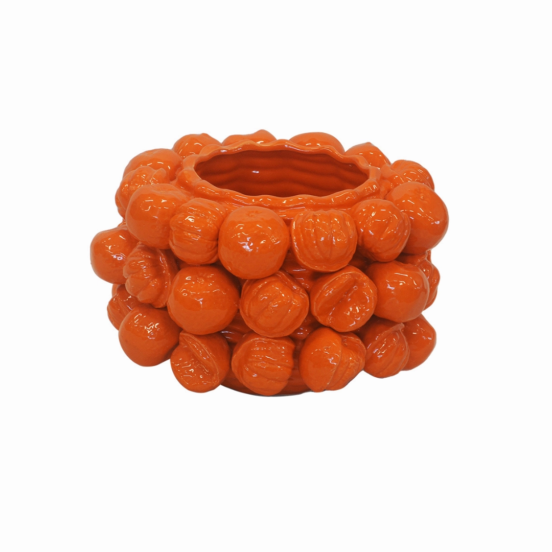 CERAMIC MANDARIN VASE SHORT