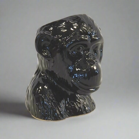 Ceramic monkey head black decorative home ornament