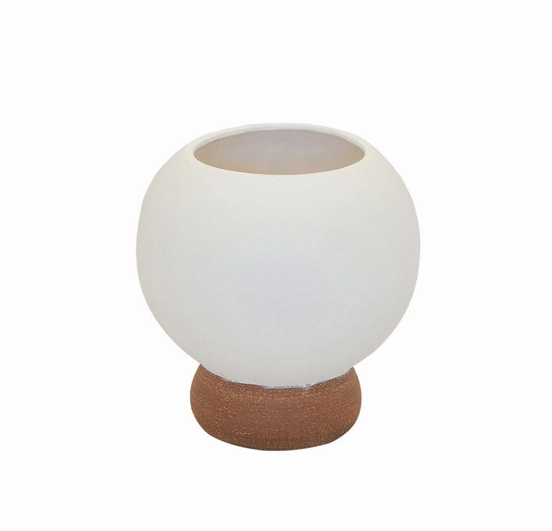 CERAMIC ORB VASE WHITE SMALL 22CM (H) X 20CM (D)