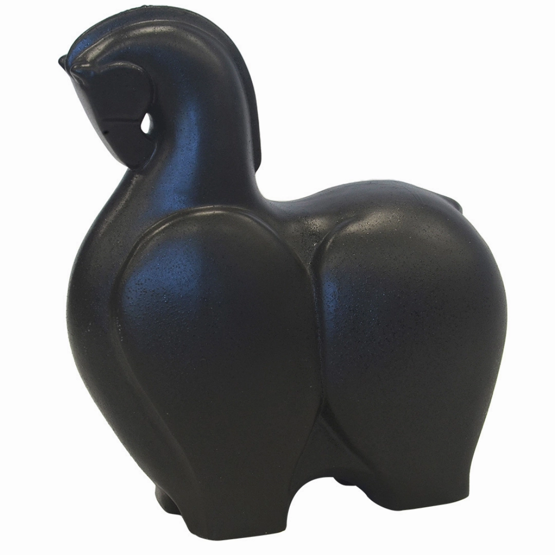 CERAMIC TROJAN HORSE STATUE BLACK (34CM (H) X 30CM X 12CM )