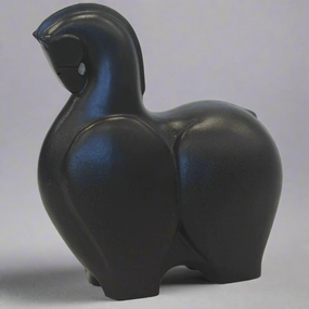 CERAMIC TROJAN HORSE STATUE BLACK (34CM (H) X 30CM X 12CM ) decorative home ornament